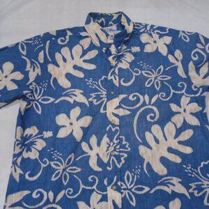 Reyn Spooner Hawaiian Traditional Aloha Casual Button-Up Shirt Size Large Adult